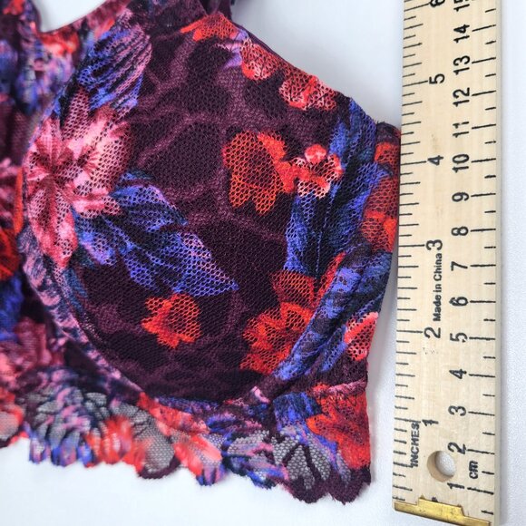 PINK Victoria’s Secret Very Sexy Floral Mesh Lace Bralette Size Medium - Picture 11 of 12